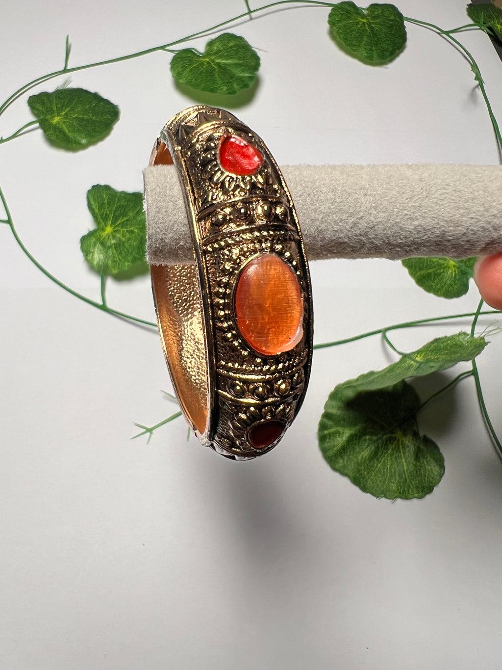 Boho Color Gem Bangles | Gold Plated
