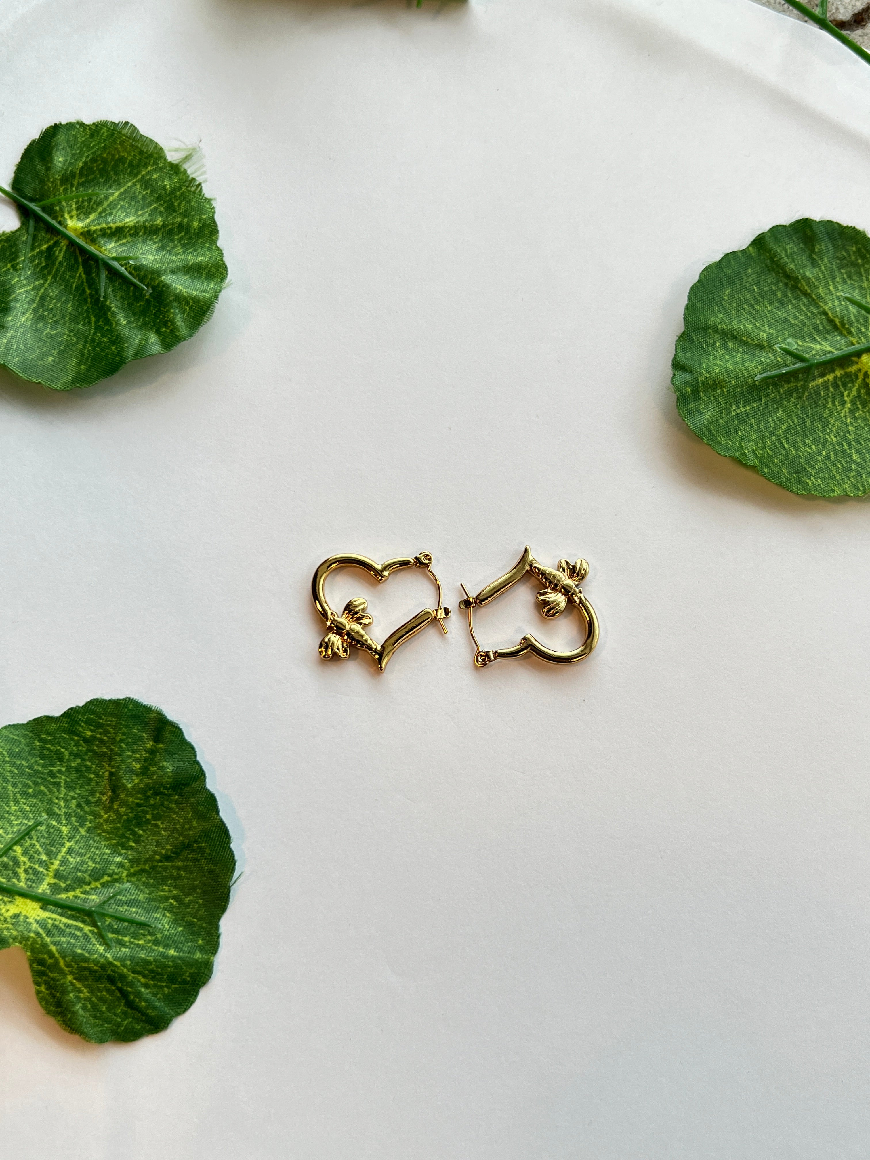 Floral Heart Hoops