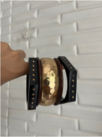 Hammered Brass & Studded Resin