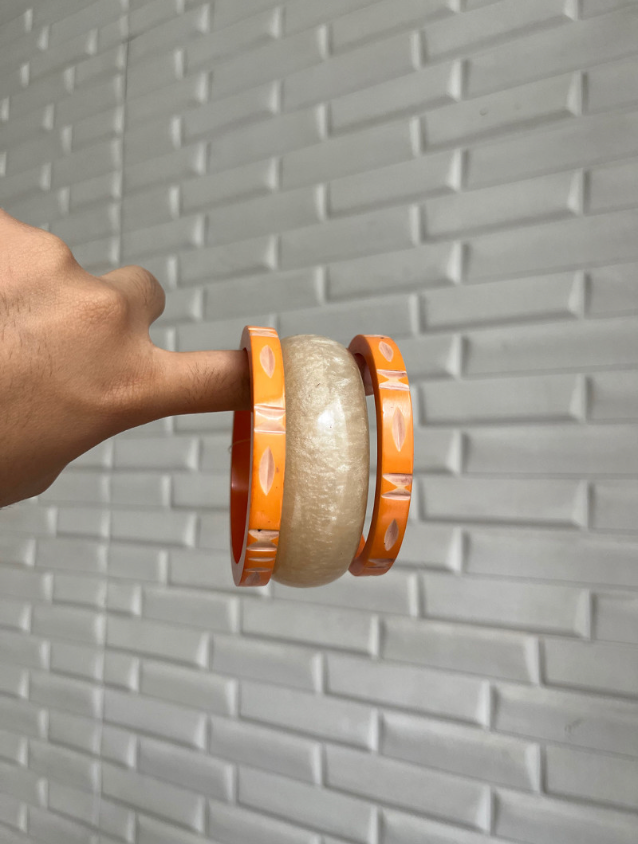Carved Orange & Pearlescent